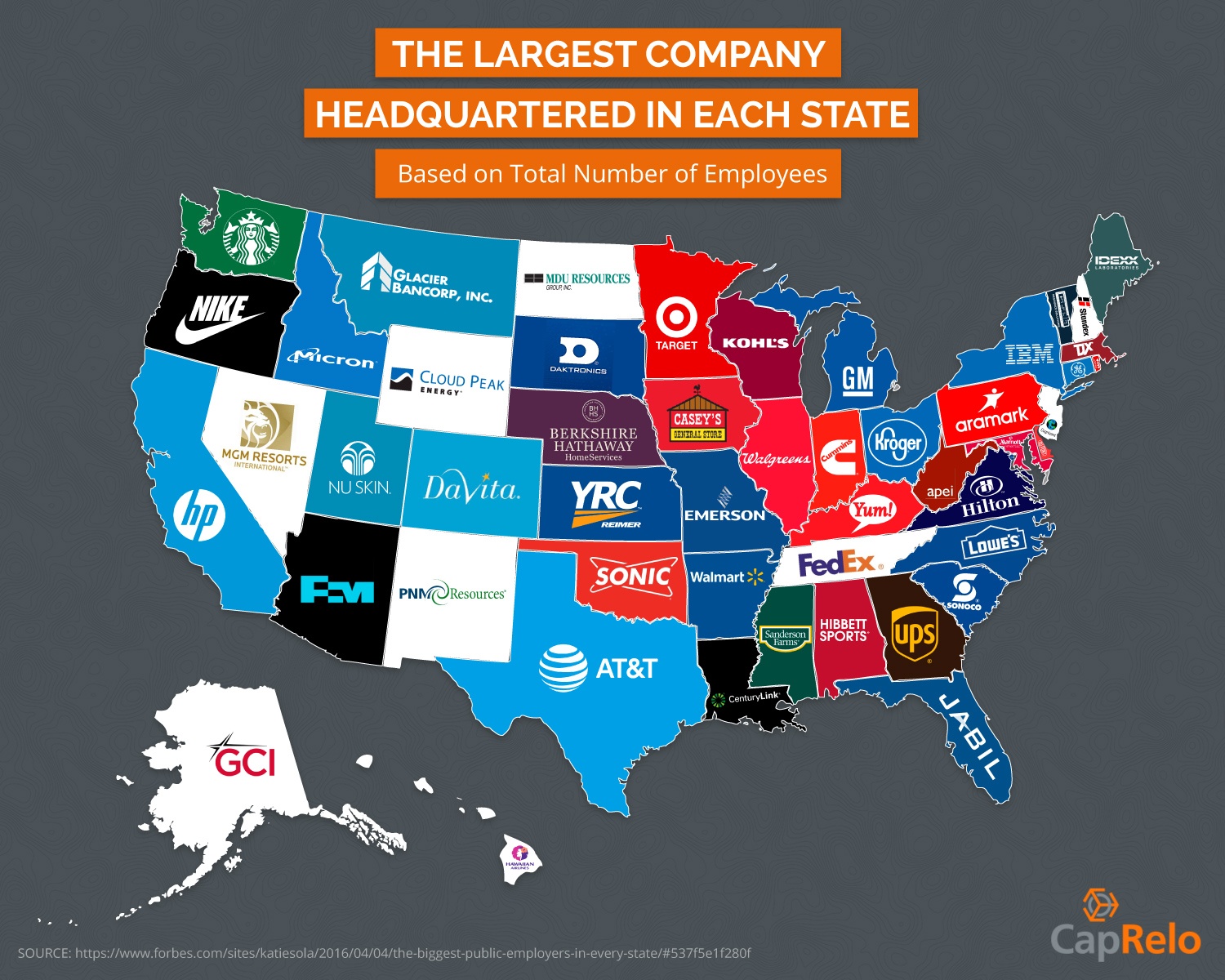 A Look At The Biggest And Best Companies In The U S   Largest Company In Each State 